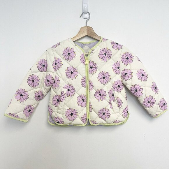 Zara Other - ZARA FLORAL Daisy QUILTED JACKET PINK LILAC  Girl  Sz 6-7 120cm
